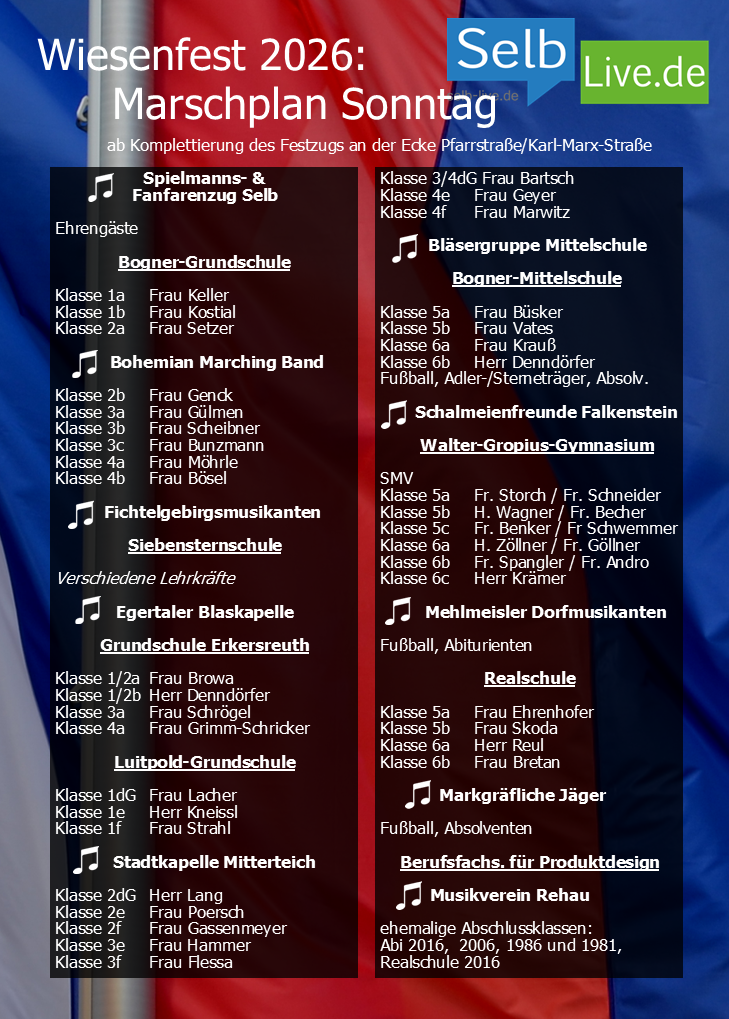 selber wiesenfest 2026 marschplan sonntag